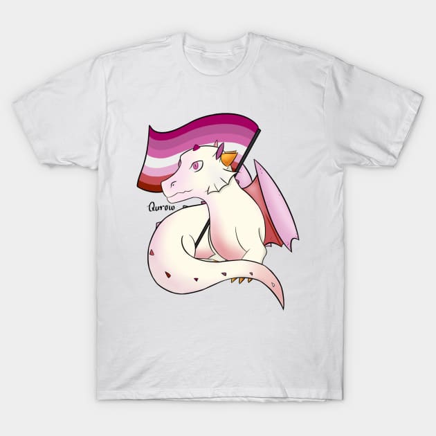 Lesbian Pride Flag Dragon 2 - 2018 T-Shirt by Qur0w